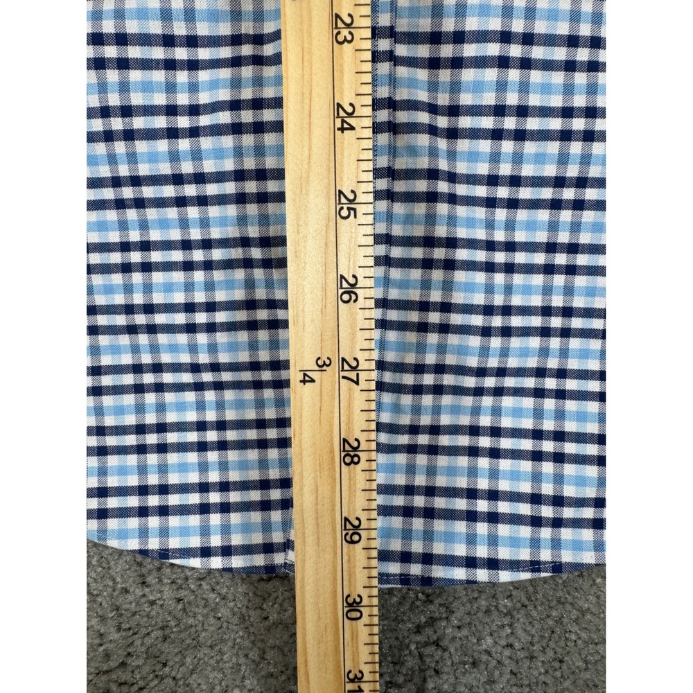Brooks Brothers 1818 Regent Fit Blue Gingham Non-Iron Cotton Stretch Shirt Men L - Picture 5 of 7